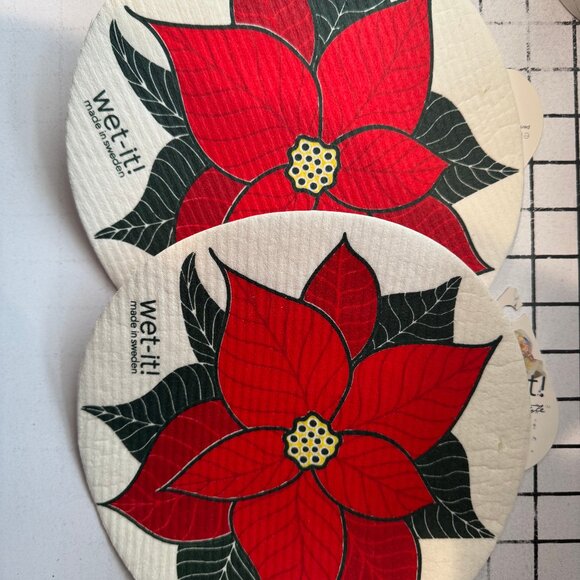Wet-It! Swedish Treasures Round  Dishcloth & Cleaning Cloth -Set of 2 - Picture 1 of 3